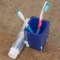 Square Blue Toothbrush Holder